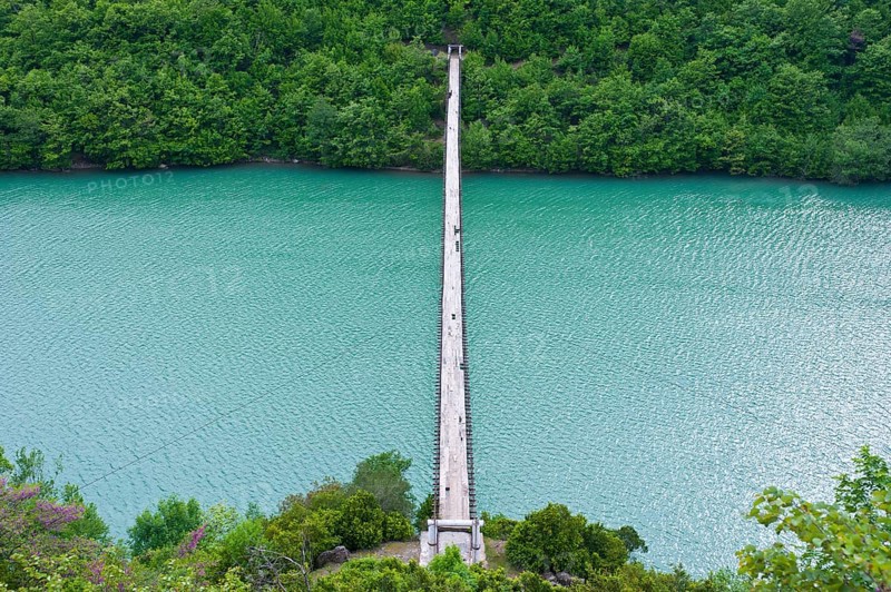 Suspension bridge across the Black Drin River