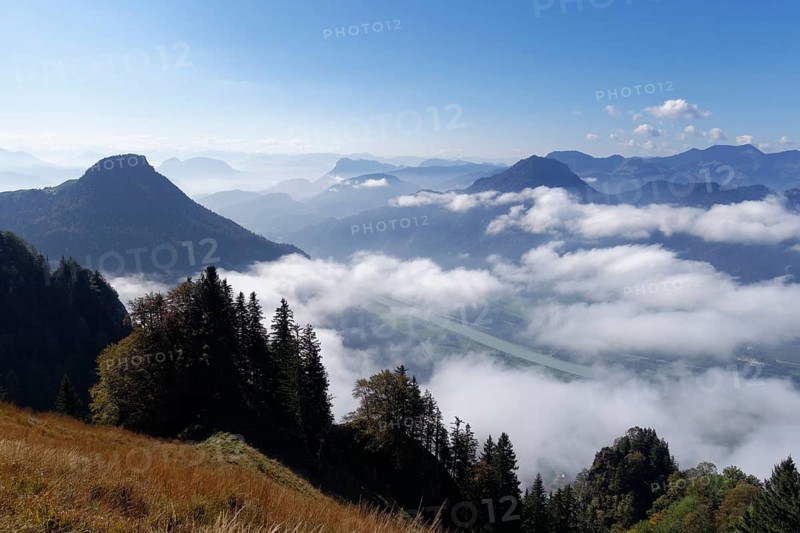 Mt Kranzhorn with the Inn Valley and Mt Wildbarren