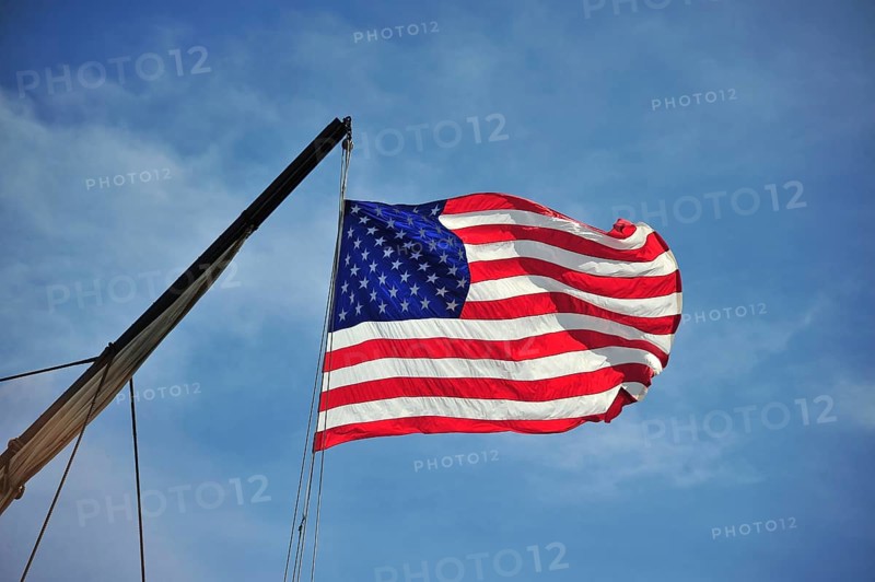 American flag on the museum ship USS Constitution