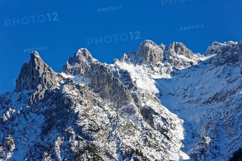 Viererspitze and Western Karwendelspitze mountain as seen from Mittenwald