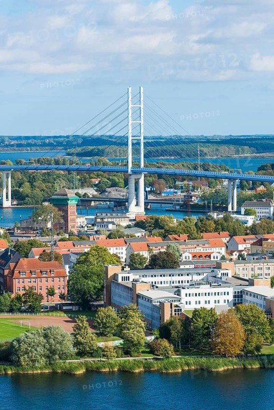 Town view with bridge Rugenbrucke