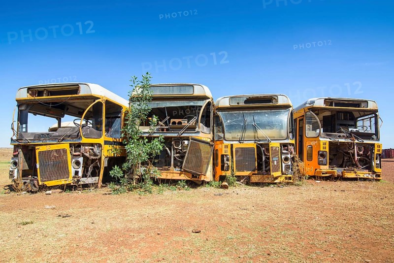 Old buses at the tank cemetery