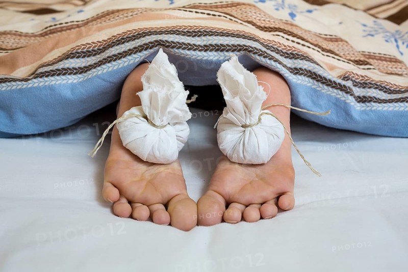 Onion bags on feet