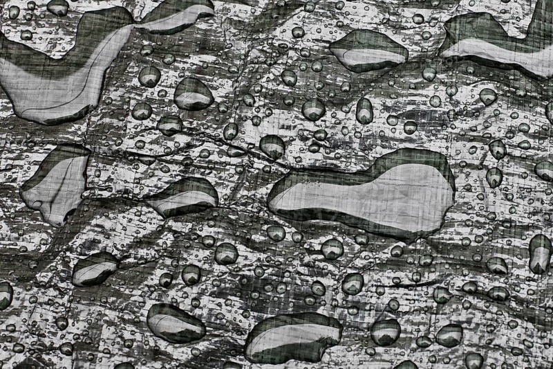 Water drops on tarpaulin