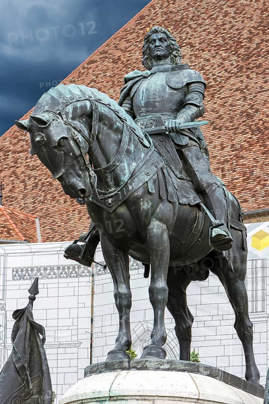 Horseman statue of the Hungarian King Matthias Corvinus