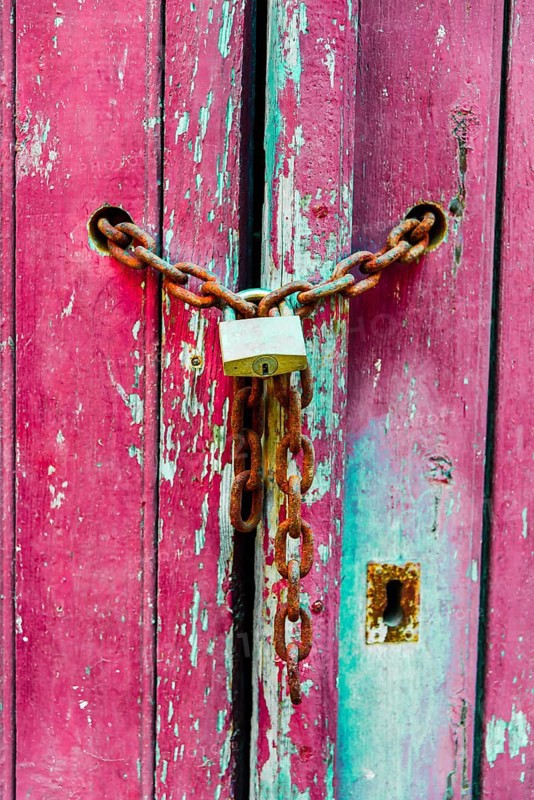 Lock on a chain