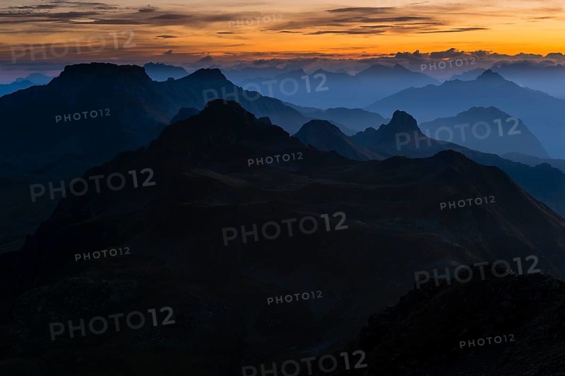 Sunrise above the Montafon mountains