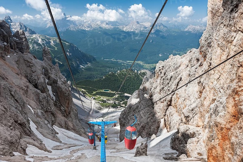 Colourful gondola lift