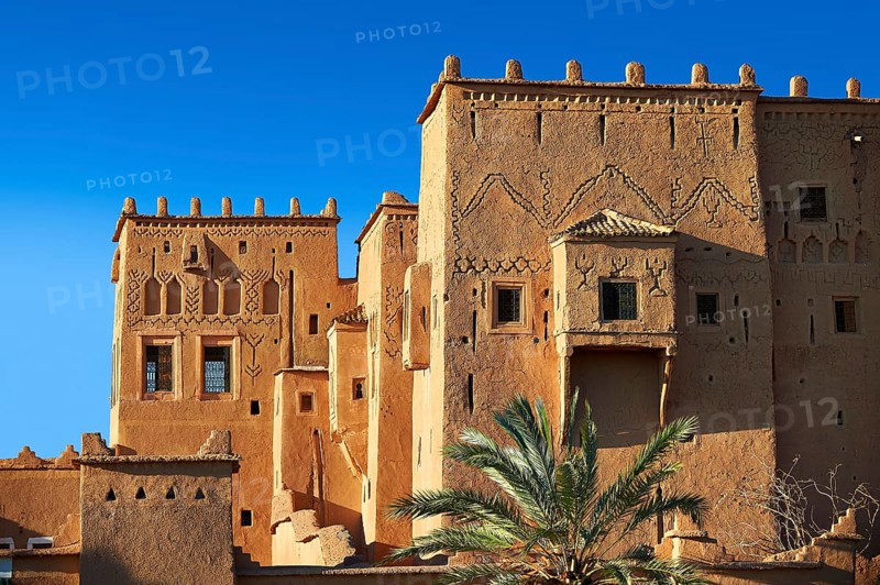 Exterior of the mud brick Taourirt Kasbah built by Pasha Glaoui