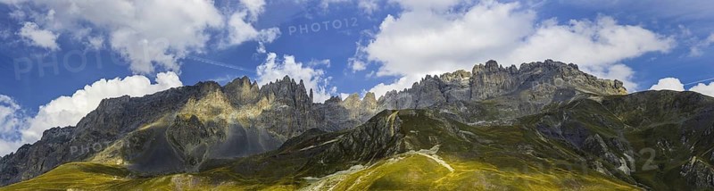 Panoramic view of the mountains around the Col du Galibier