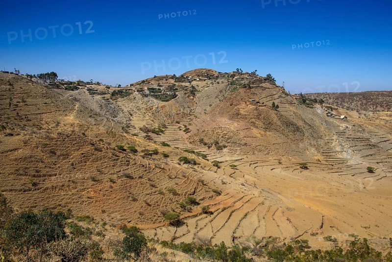 Mountain landscape along the road from Asmarra to Qohaito