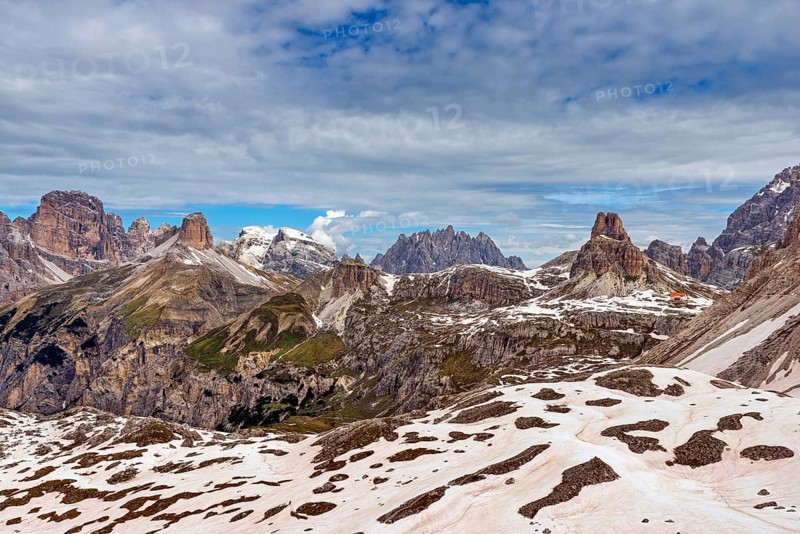 The mountains around the Valle di Rimbon and Rifugio Locatelli alle Tre Cime or Drei Zinnen Hutte