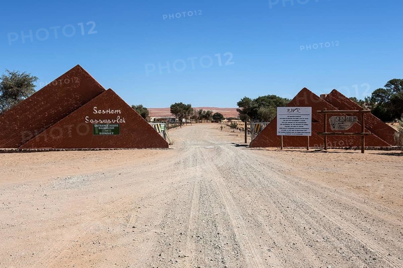 Entrance to the Sossusvlei at Sesriem Camp