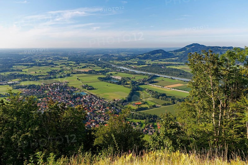 View from Petersberg onto Flintsbach am Inn