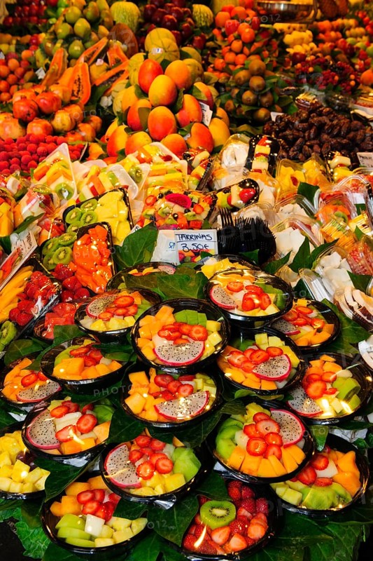 Fruits in the market of La Boqueria St. Josep