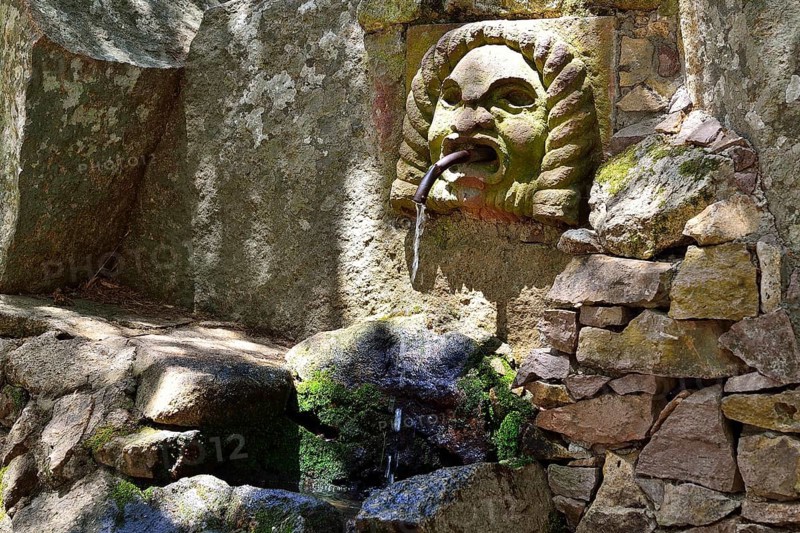 Water spouting head of a source on the Monte Ortobene