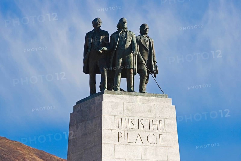 This Is The Place Monument commemorates the arrival of the Mormon pioneers in the Salt Lake Valley of Utah in July of 1847