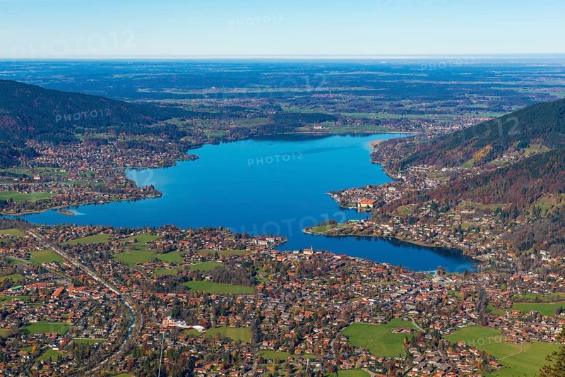 View from Wallberg mountain to Lake Tegernsee