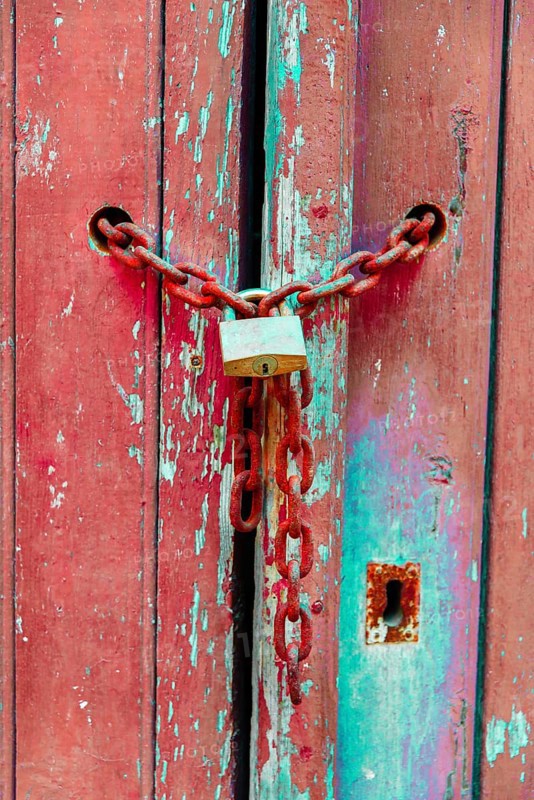 Lock on a chain