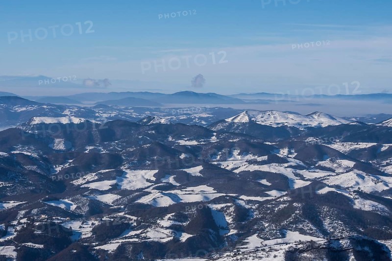 Aerial view of the Appenines from Mount Motette