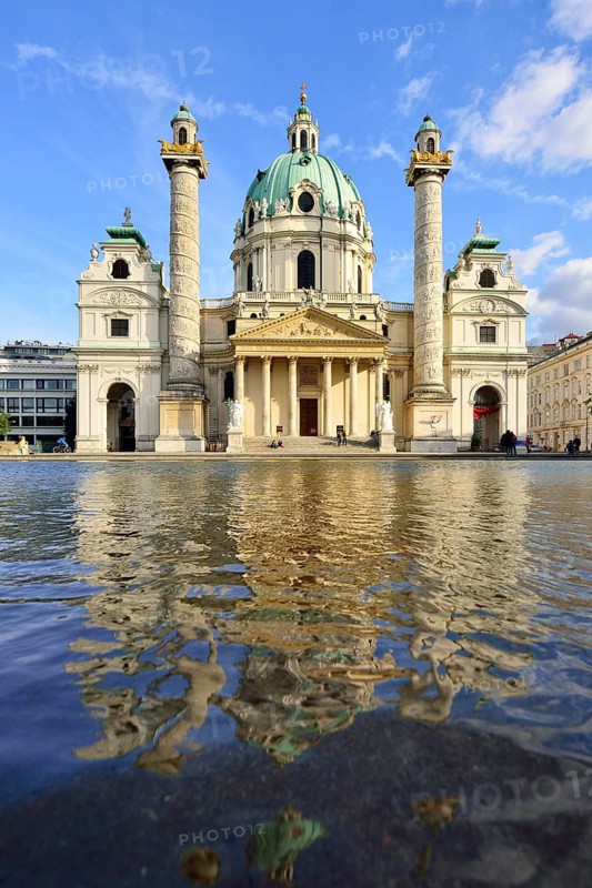 Baroque Karlskirche church designed by Johann Bernhard Fischer von Erlach