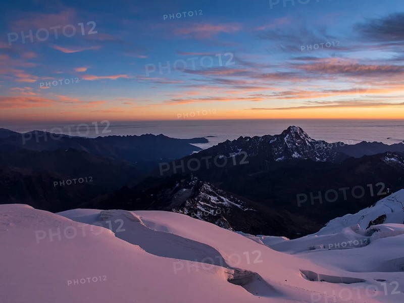 Glacier at sunset