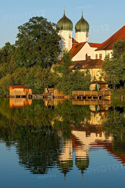 Benedictine Kloster Seeon monastery with monastery church of St. Lambert