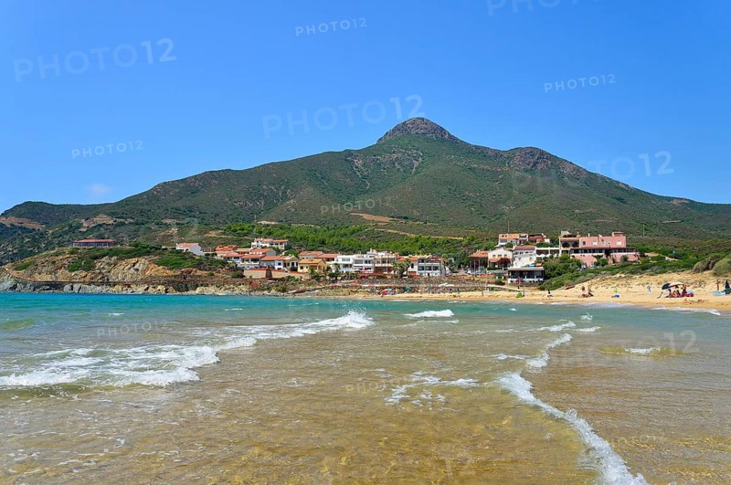 Shallow water on the long sandy beach