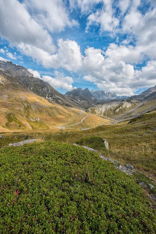 View of the Col du Galibier mountain pass