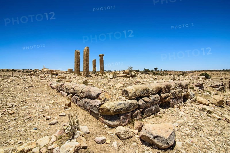 The columns of a ruined structure at the Pre-Aksumite settlement of Qohaito