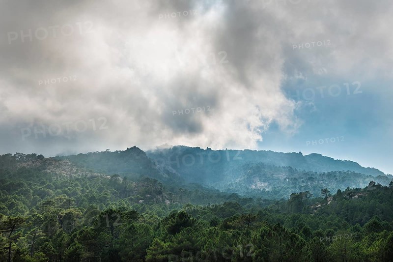 Mountain landscape with dramatic clouds