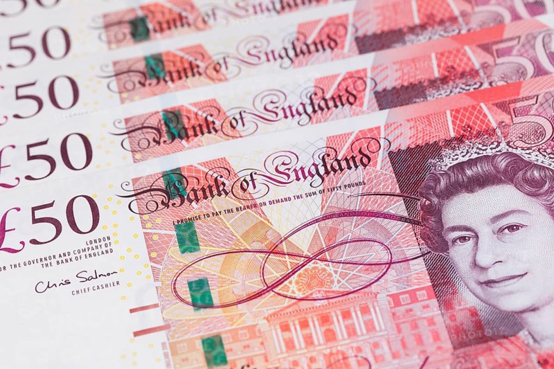 British fifty pound notes