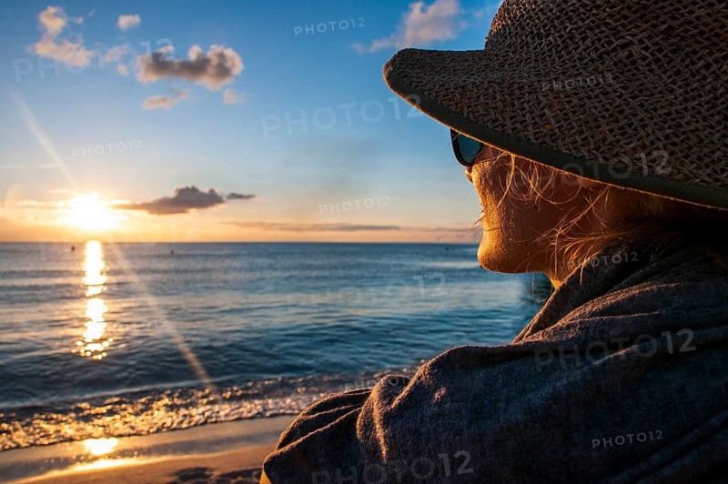 Woman watching the sunset