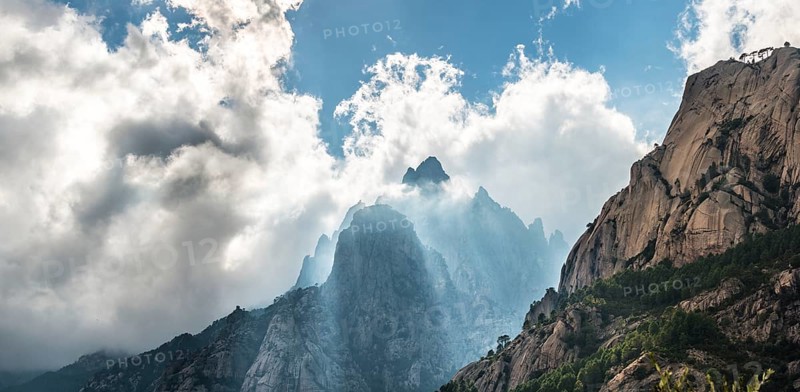 Cliffs in clouds