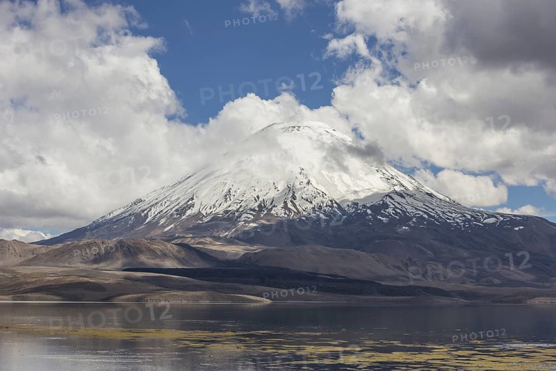 Lake Chungara and the Parinacota volcano