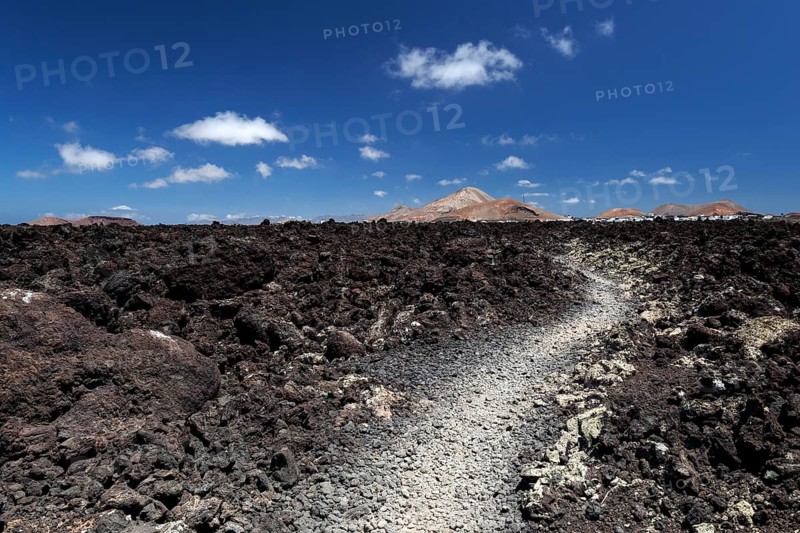 Path through a lava field