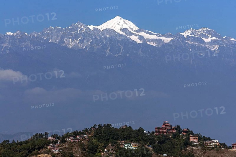 View on Nagarkot and mountains of the Himalayas