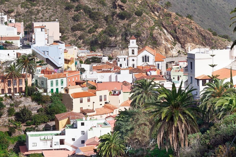 Houses in the village of Vallehermoso