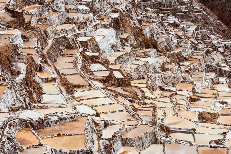 Salt pans in the Sacred Valley of the Incas on the Urubamba