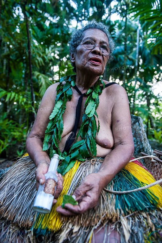 Traditionally dressed old lady