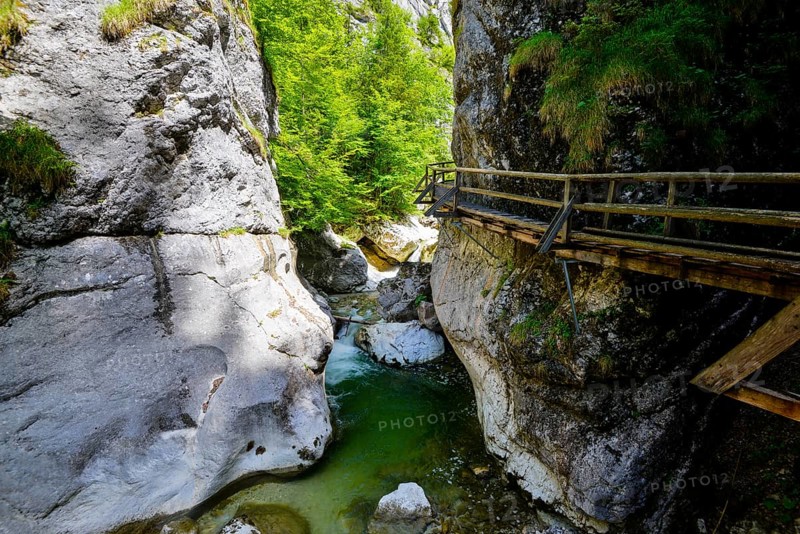 Wooden boardwalk in the Nothklamm gorge