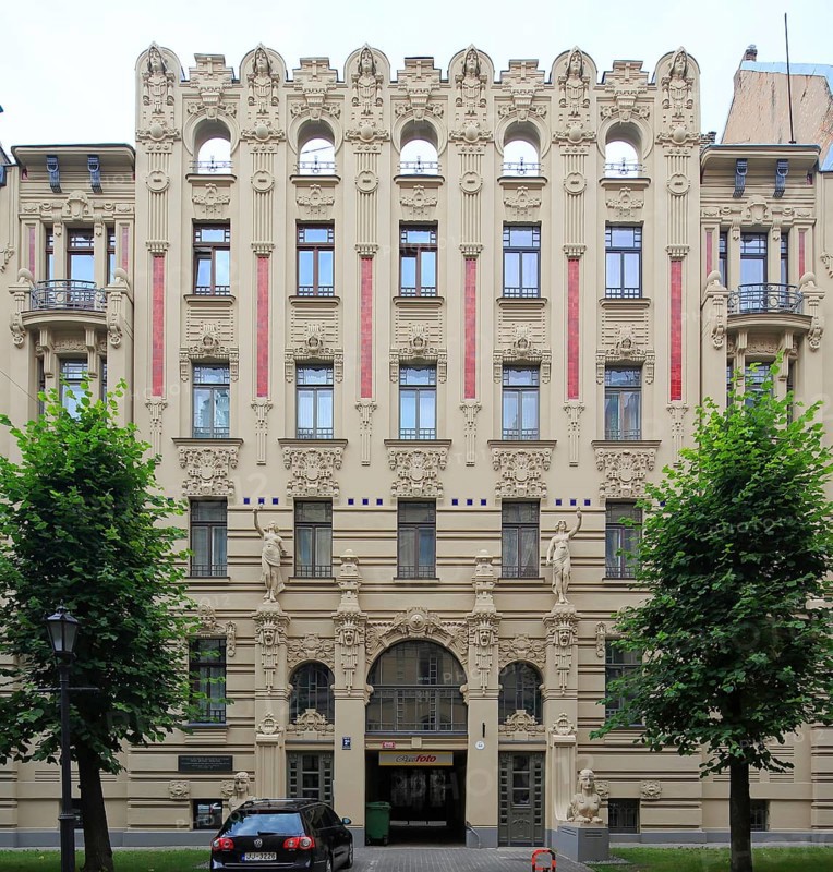 Art Nouveau facade of the house Alberta iela 2a or Albert Street 2a