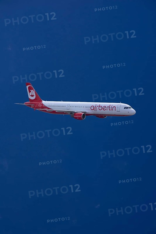 D-ALSA Air Berlin Airbus A321-211 in flight against blue sky