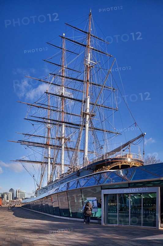 The tea clipper Cutty Sark on display