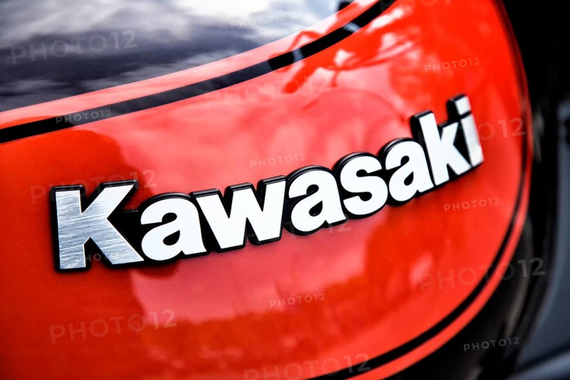 Fuel tank with the inscription Kawasaki