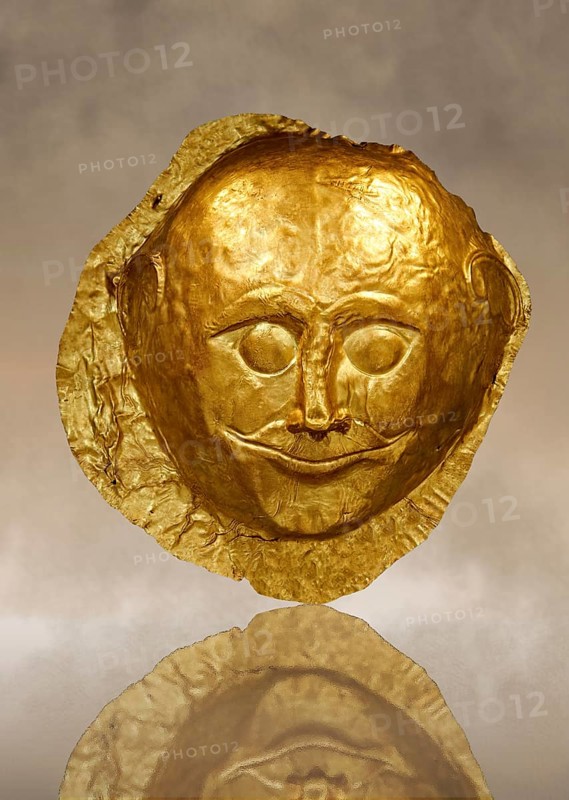 16th century BC gold death mask from Grave V
