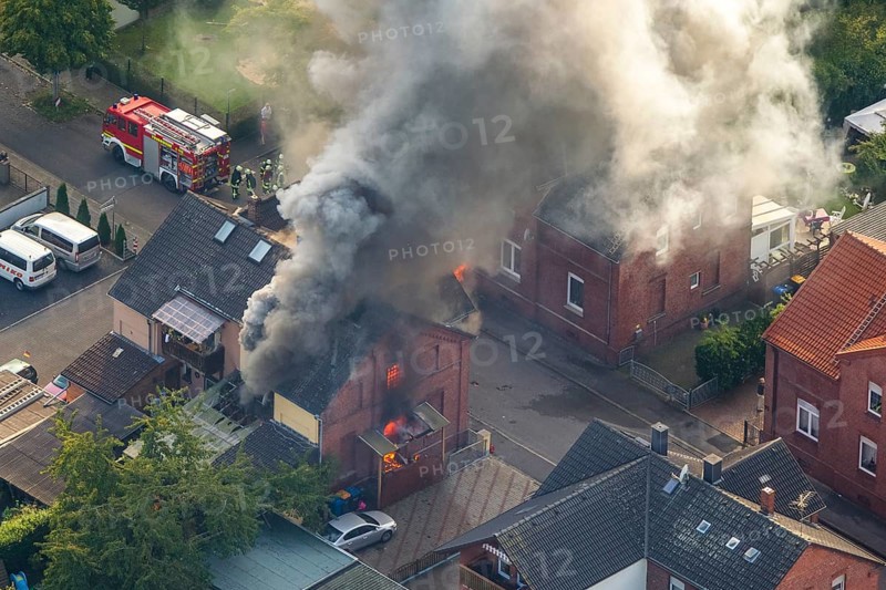 Fire in a pithead building