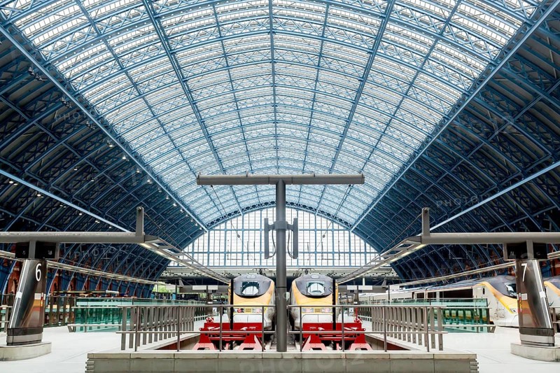 Terminal and station platforms at London's St. Pancras Station