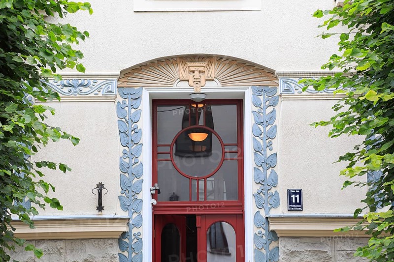 Art Nouveau entrance to the house Vidus iela 11