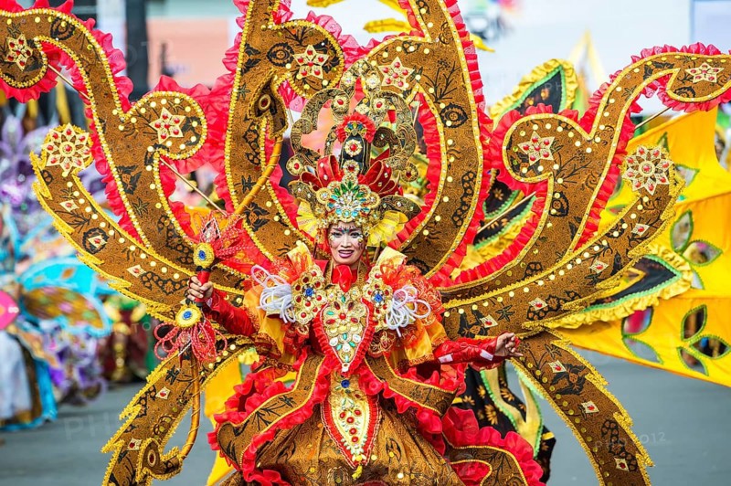 Elaborate costume at the Jember Fashion Festival